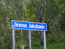 Grense Jakobselv Ortseingansschild