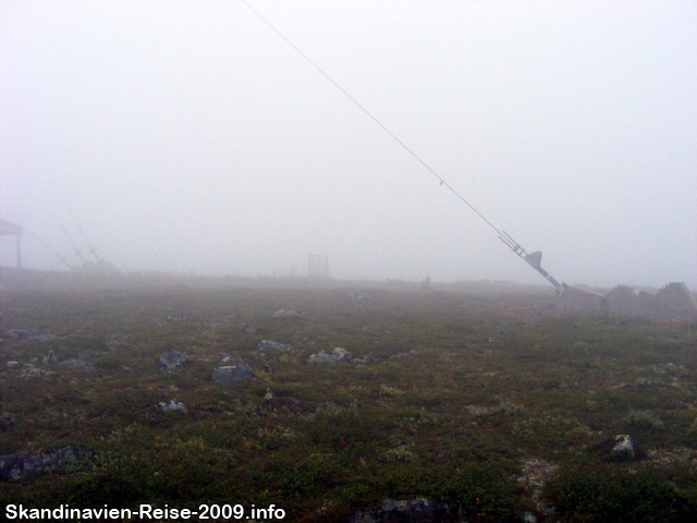 Nebel an der Antenne auf dem Dundret