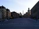 Blick auf die Nikolaikirche von Stockholm