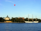 AF Chapman im Hafen von Stockholm am Abend