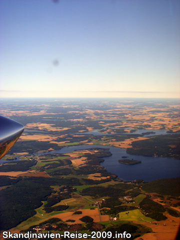 Die Südschwedische Landschaft während des fluges