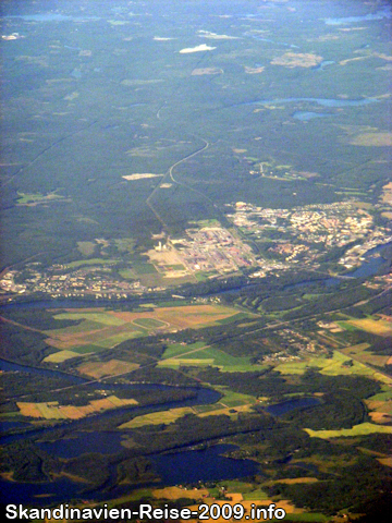 Die Südschwedische Landschaft während des fluges