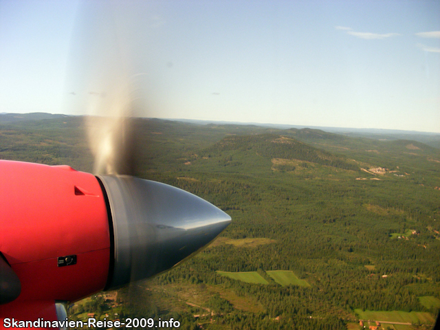 Landeanflug auf den Flughafen von Mora