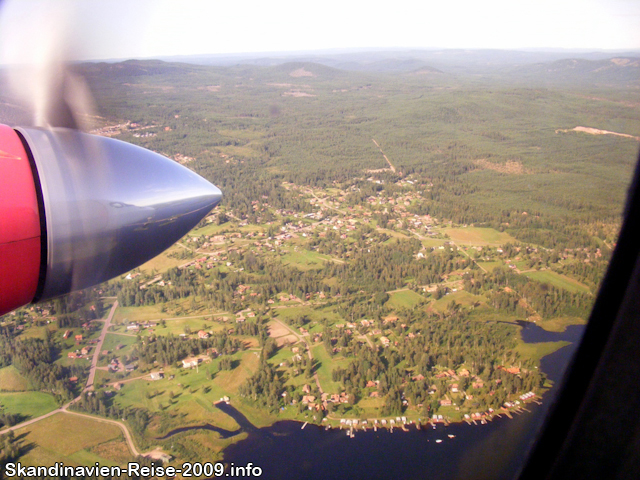 Landeanflug mich aussicht auf Gesunda