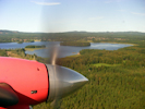 Landeanflug auf den Flughafen von Mora