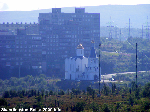 Blick auf die Kirche des Erlösers auf dem Wasser