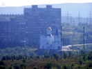 Blick auf die Kirche des Erlösers auf dem Wasser