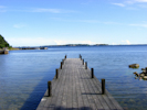 Blick vom Steg auf die Ostsee